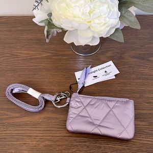 NEW Vera Bradley Ultralight Zip ID & Lanyard in Lavender Pearl